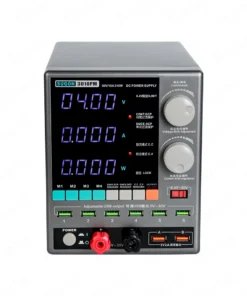SUGON 3010-PM DC Power Supply 30V/10A Adjustable 4-Digits Display with 6 groups of intelligent USB adjustable output and 2 groups of fixed 5V/2A current output for mobile phone tablet laptops motherboard repair. SUGON 3010-PM 310W DC Power Supply 30V/10A adjustable for electronic PCB logic boards repair.